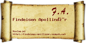 Findeisen Apollinár névjegykártya